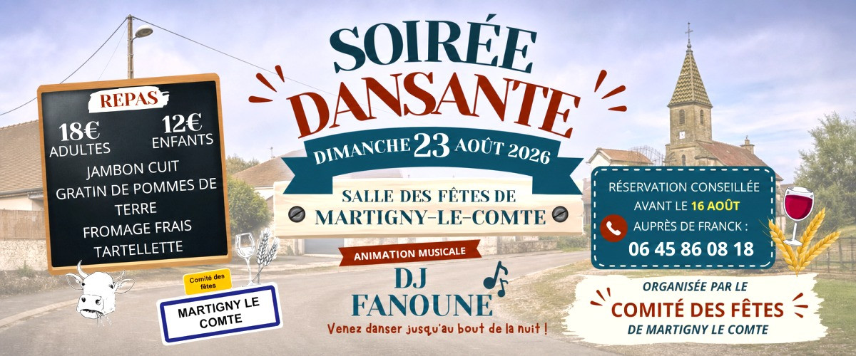 soirée dansante Martigny-le-Comte