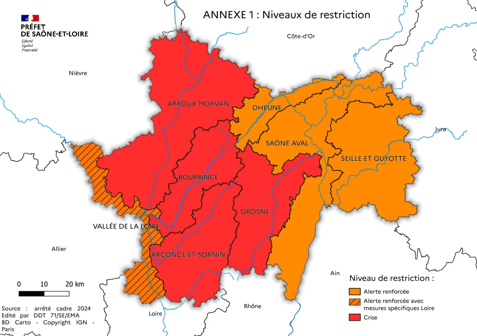 Sécheresse 2026 : nouvelles restrictions d'usage de l'eau en Saône-et-Loire 1 6 août 2026 inline 101 766 Martigny le Comte Sécheresse 2026 : nouvelles restrictions d'usage de l'eau en Saône-et-Loire